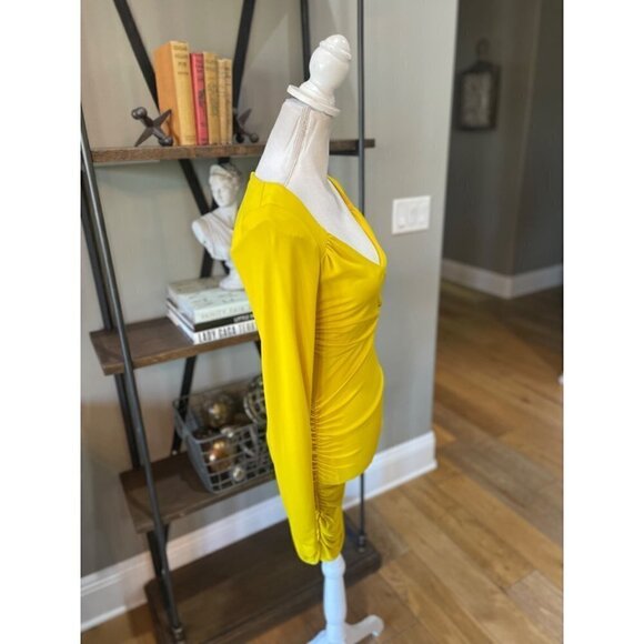 Cinq a Sept Miah Mini Bodycon Dress Pineapple Yellow Womens 4 - Picture 7 of 13